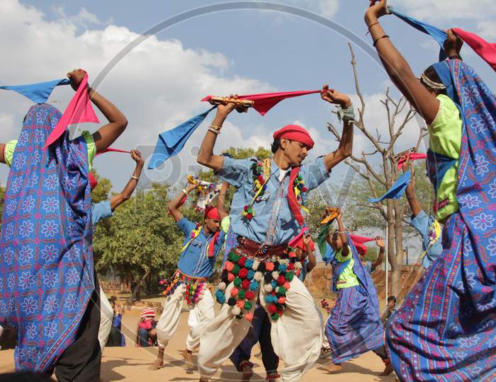 Group of Rajasthani People Performing Traditional Dance