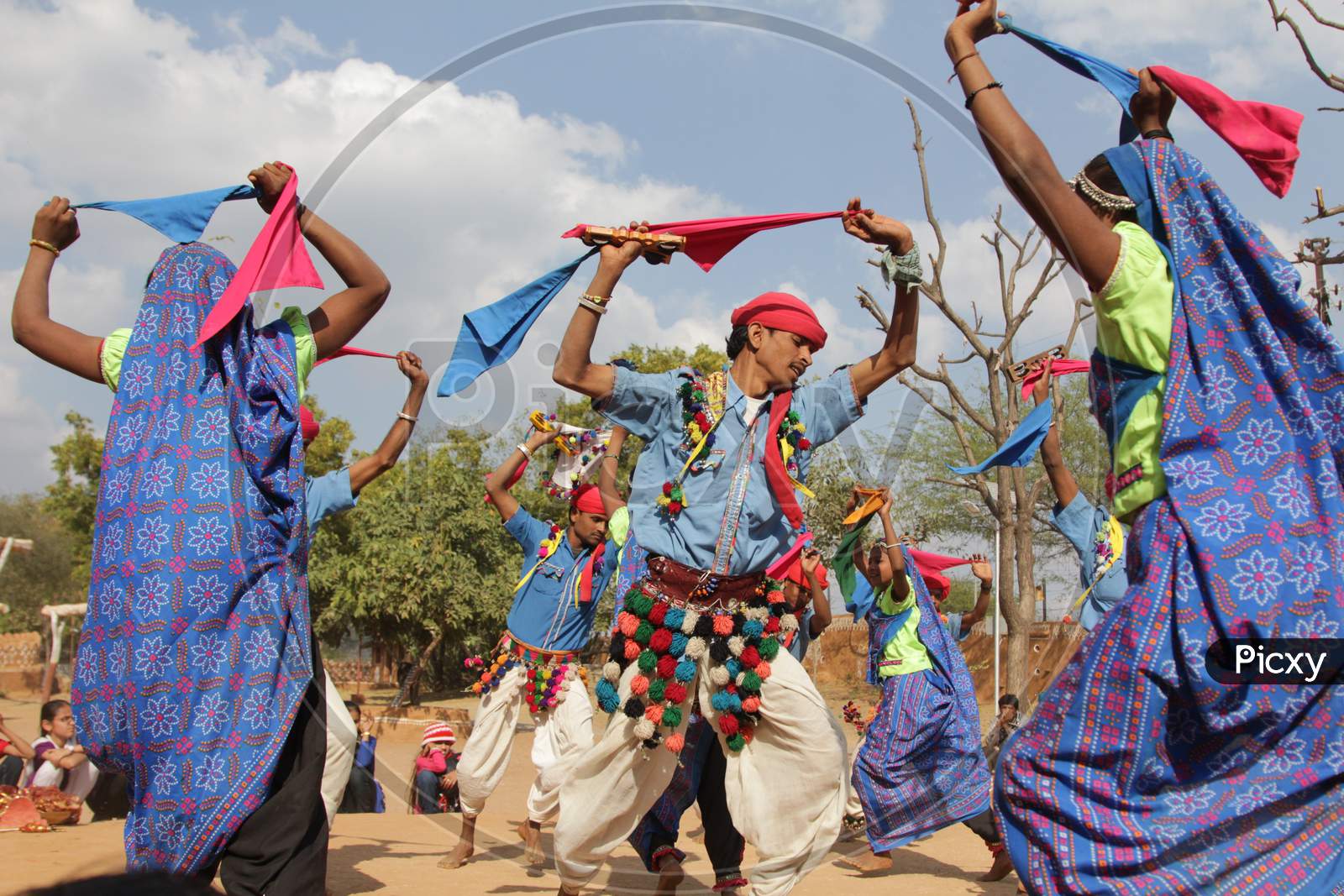 Group of Rajasthani People Performing Traditional Dance