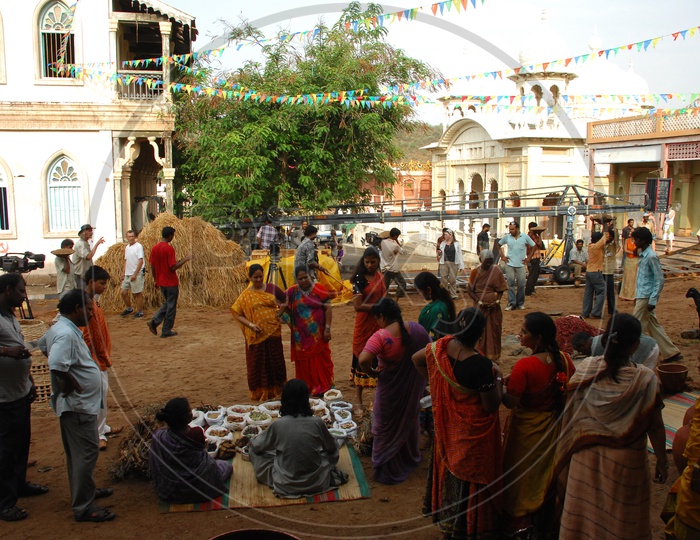 Foreign Film Crew Shooting In a Village Setup  in Ramoji Film City in Hyderabad