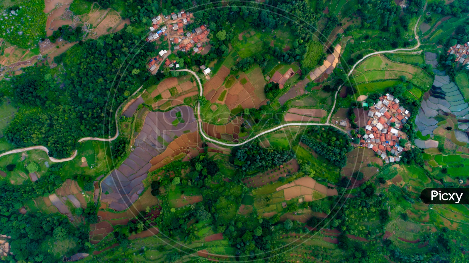 Aerial or Drone View of Araku to Visakhapatnam Road Surrounded by Greenery