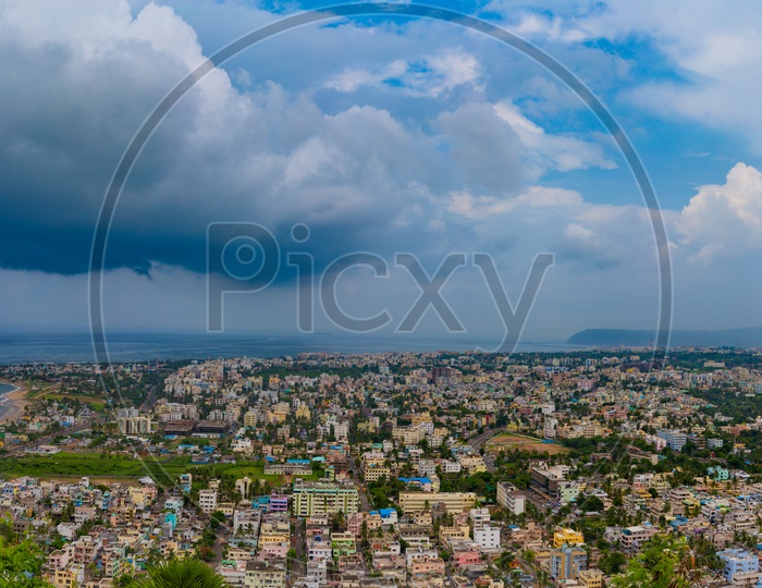 Panoramic View of Visakhapatnam or Vizag City
