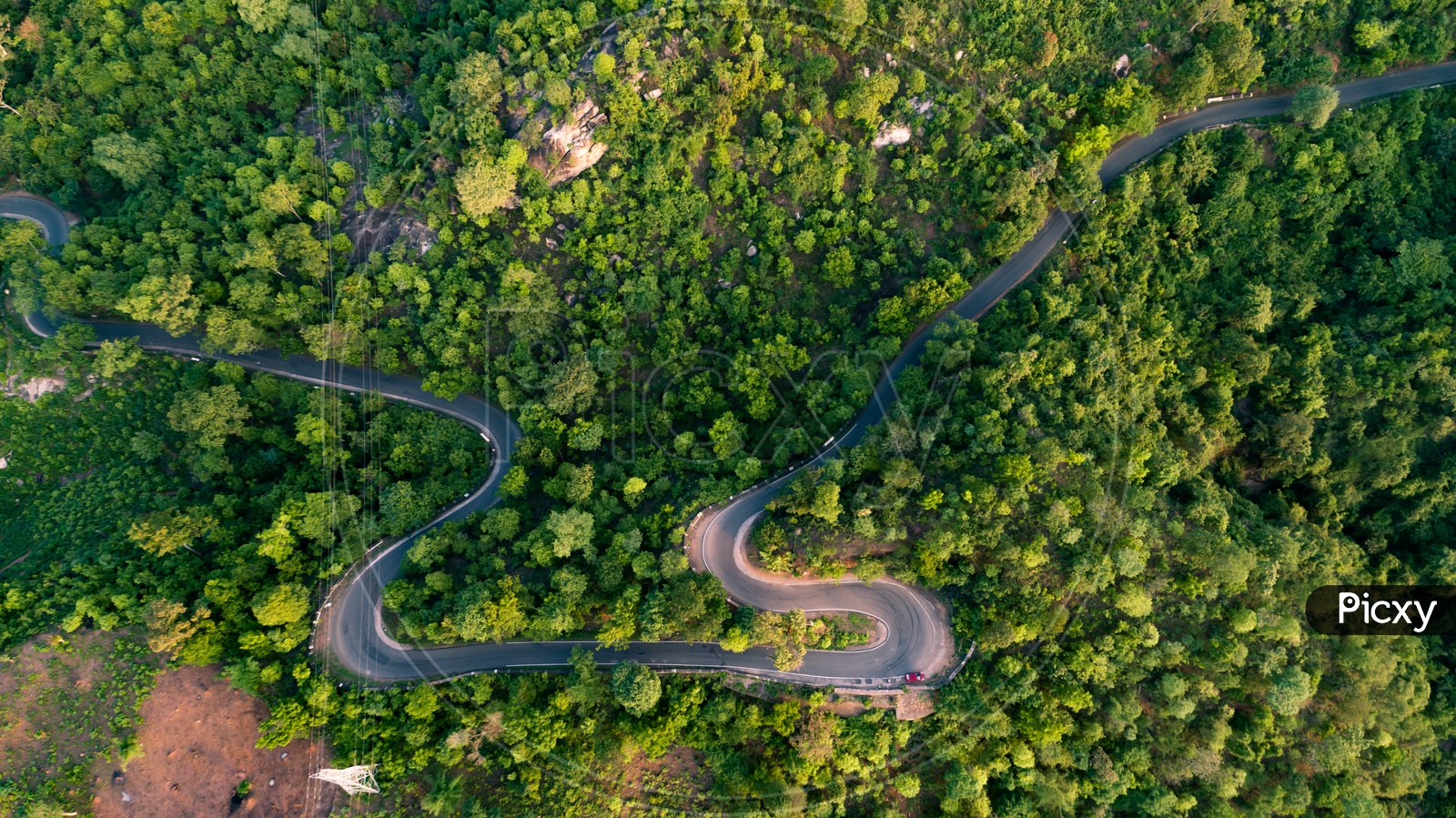 Aerial View of Araku to Visakhapatnam Road Covered with Greenery