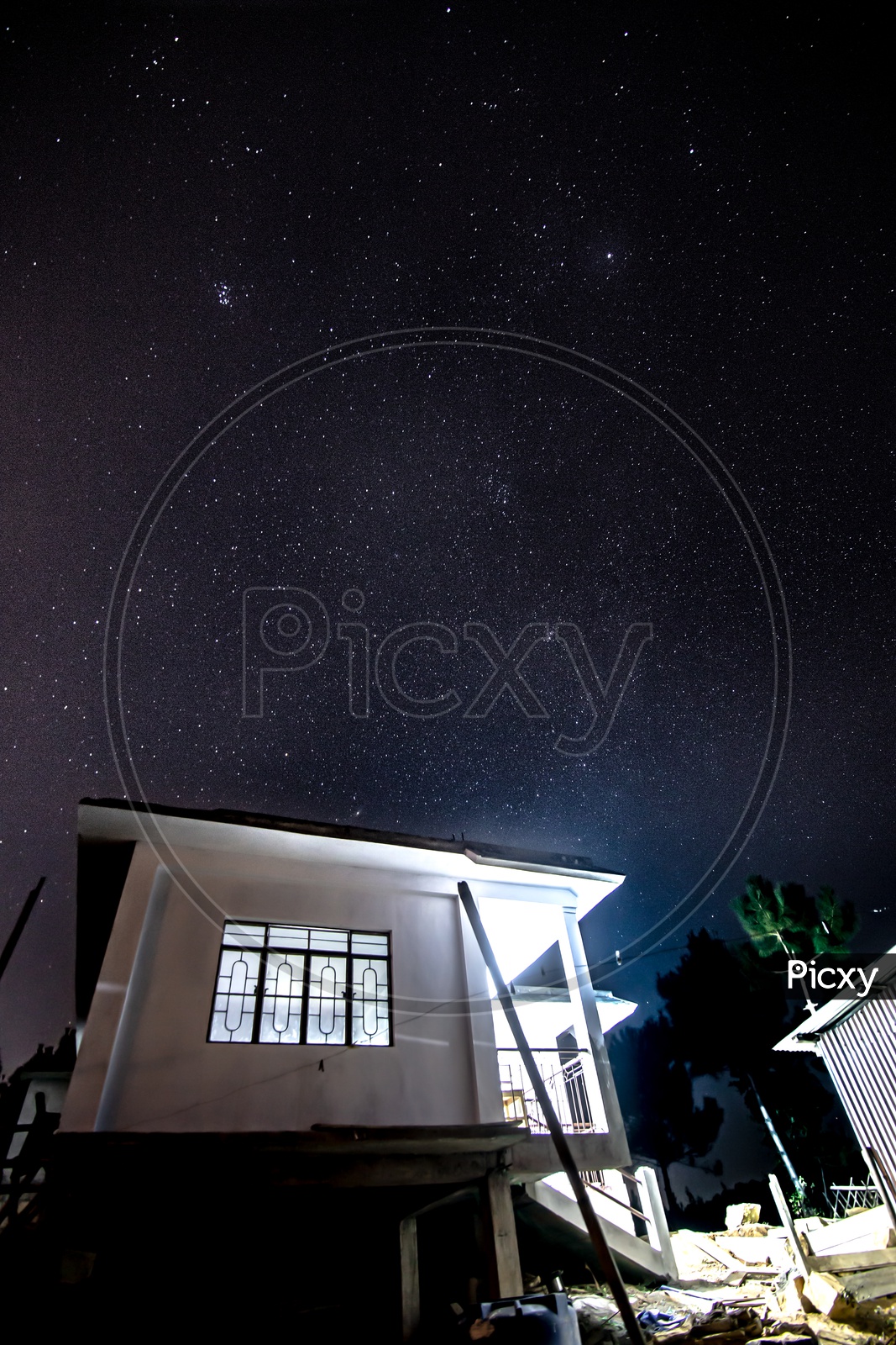 Galaxy Stars Gazing With Home stay room Composition in Meghalaya