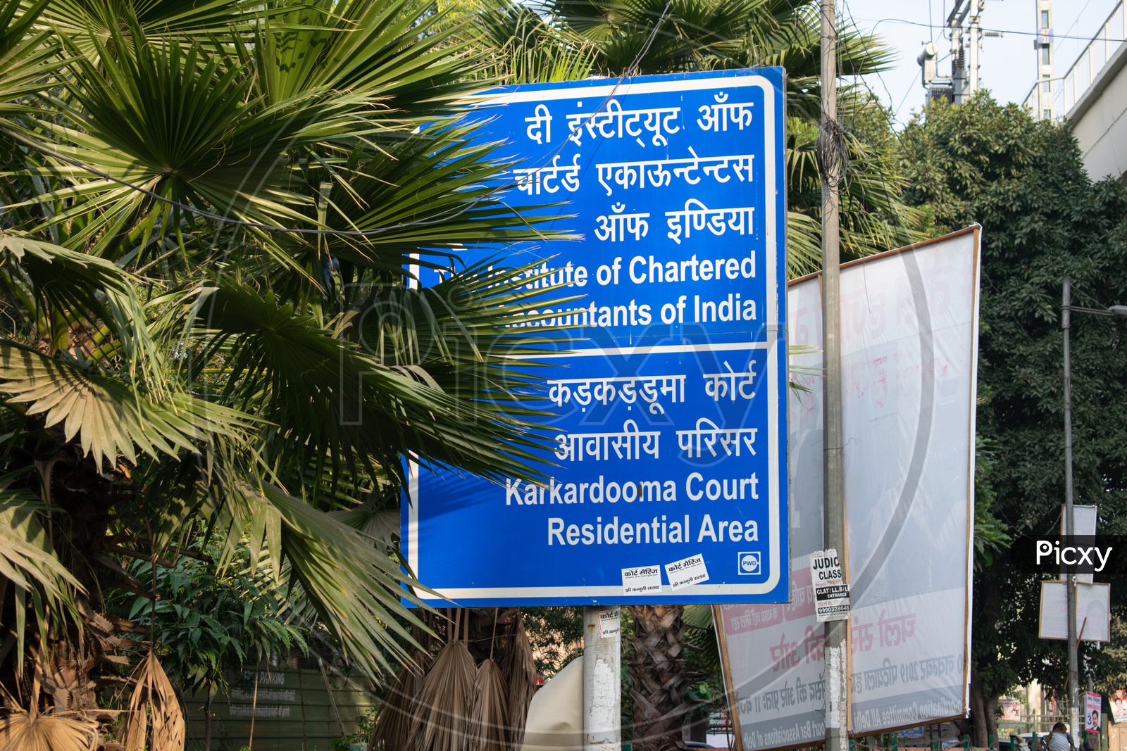 Sign Board for Institute of Chartered Accountants of India and Karkarduma Court Residential Area