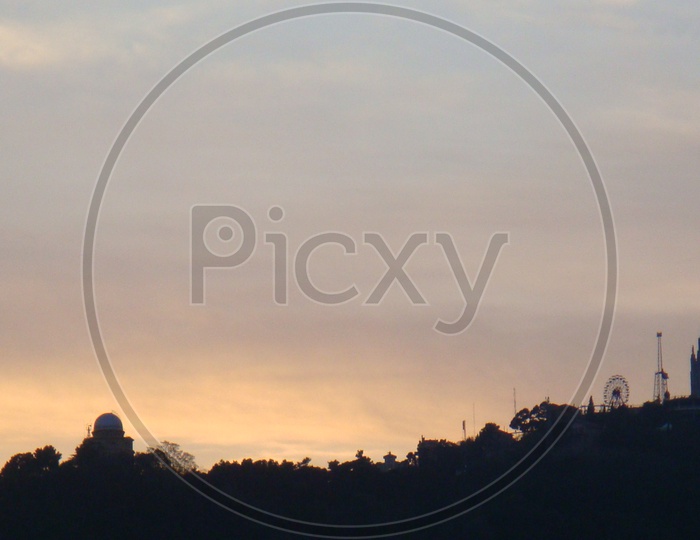 Sunset sky of Park Güell