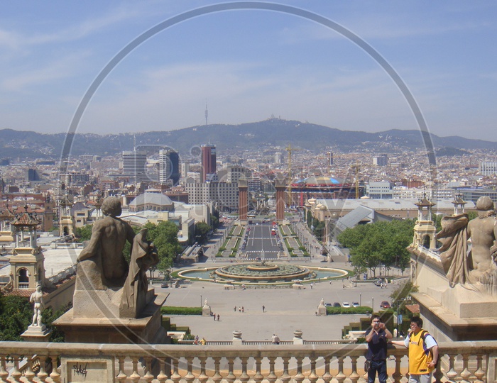 City View from Plaça d'Espanya, Spain