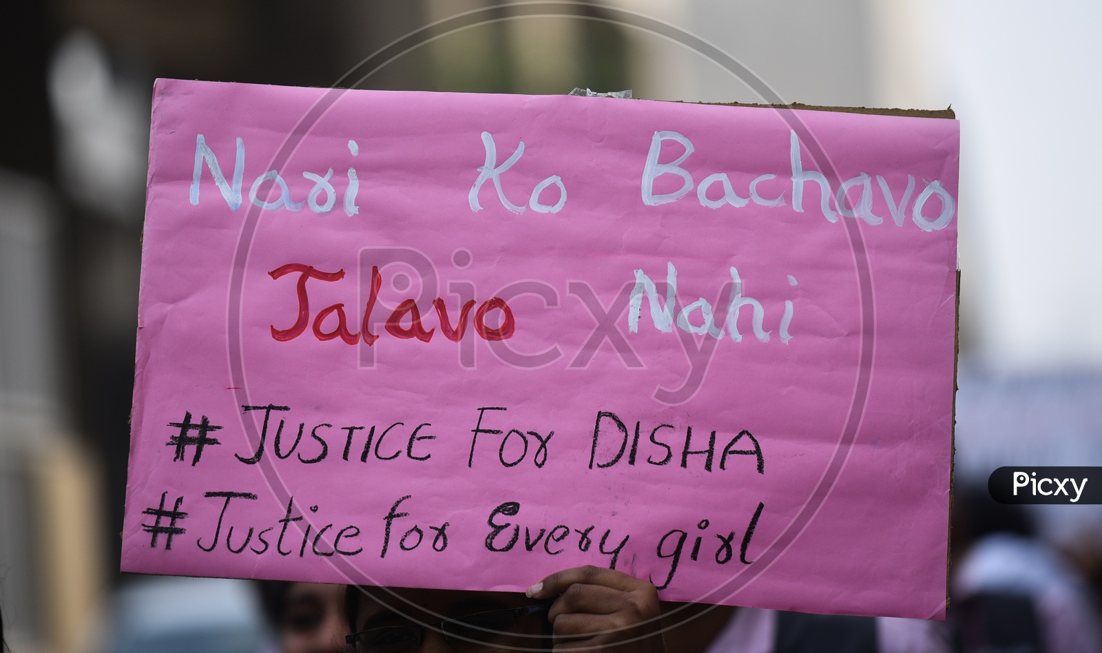 Protest Against Woman Violence With Placards During Justice For Disha Rally