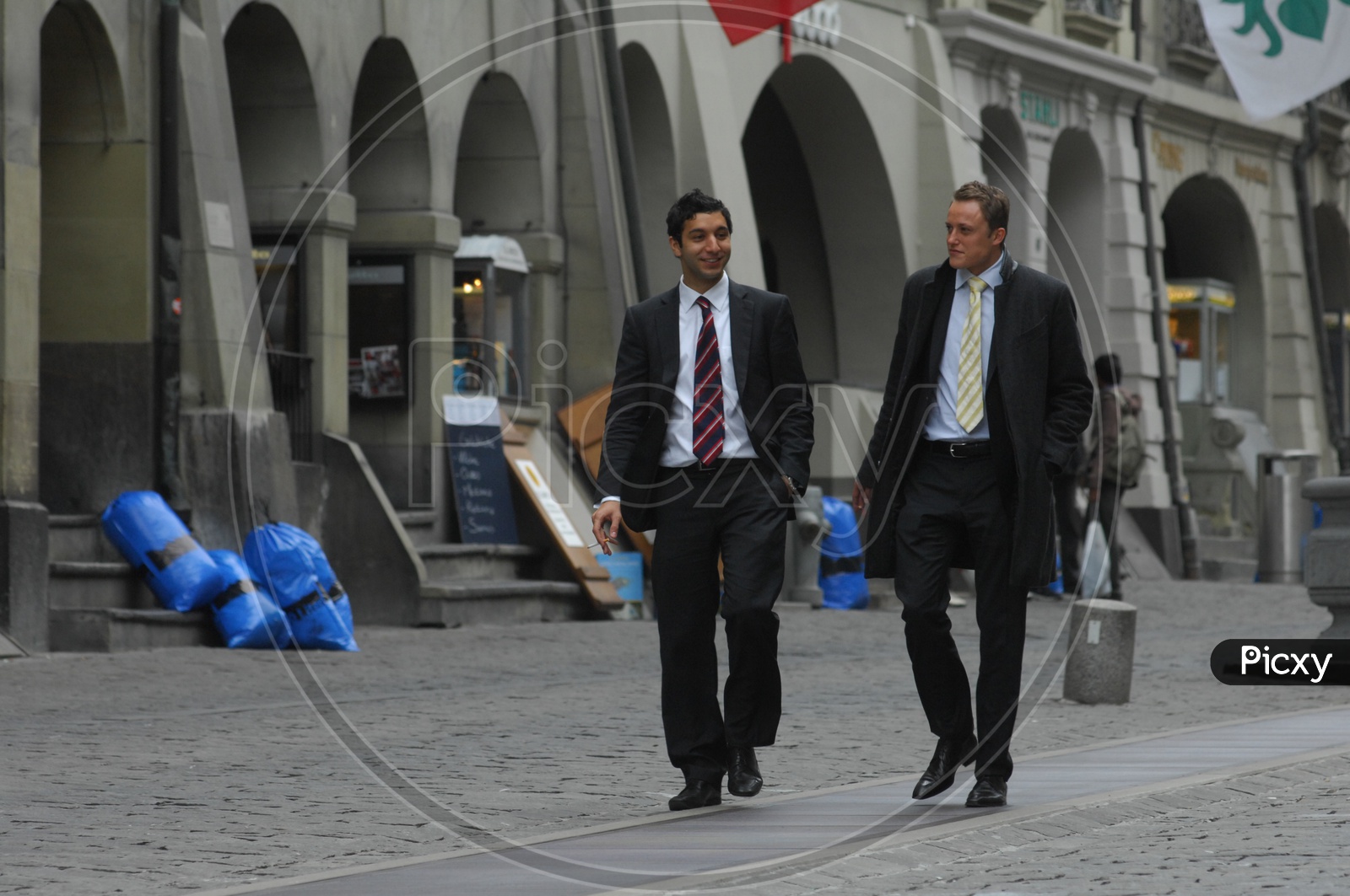Man Wearing Suits On Switzerland Streets