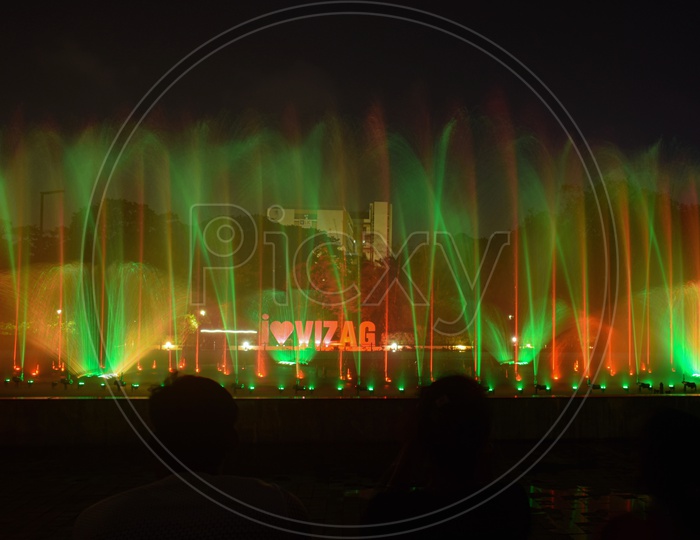 Water music color fountain Vizag laser light stage