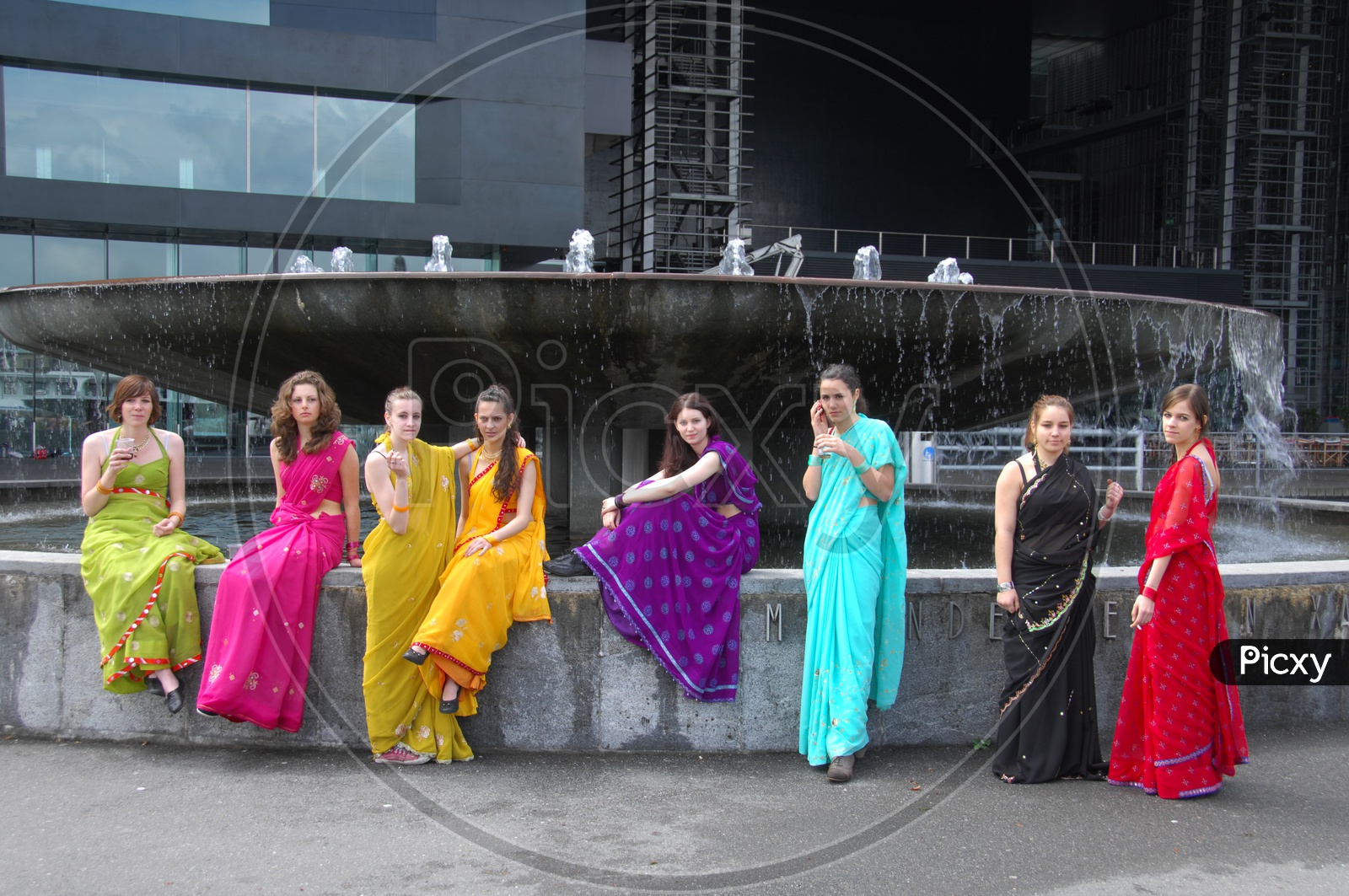 Foreigner wearing outlet saree