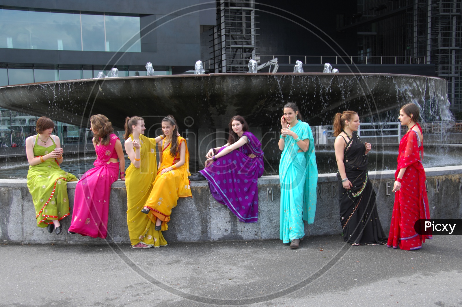 Foreign Woman Wearing Sarees