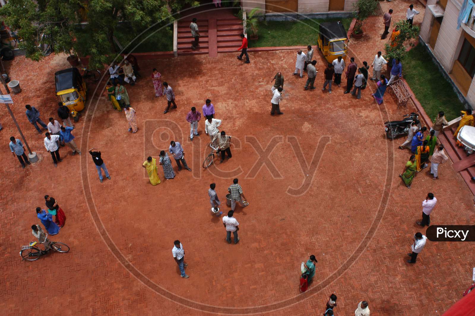 Aerial view of People As a Group in an Residential Colony