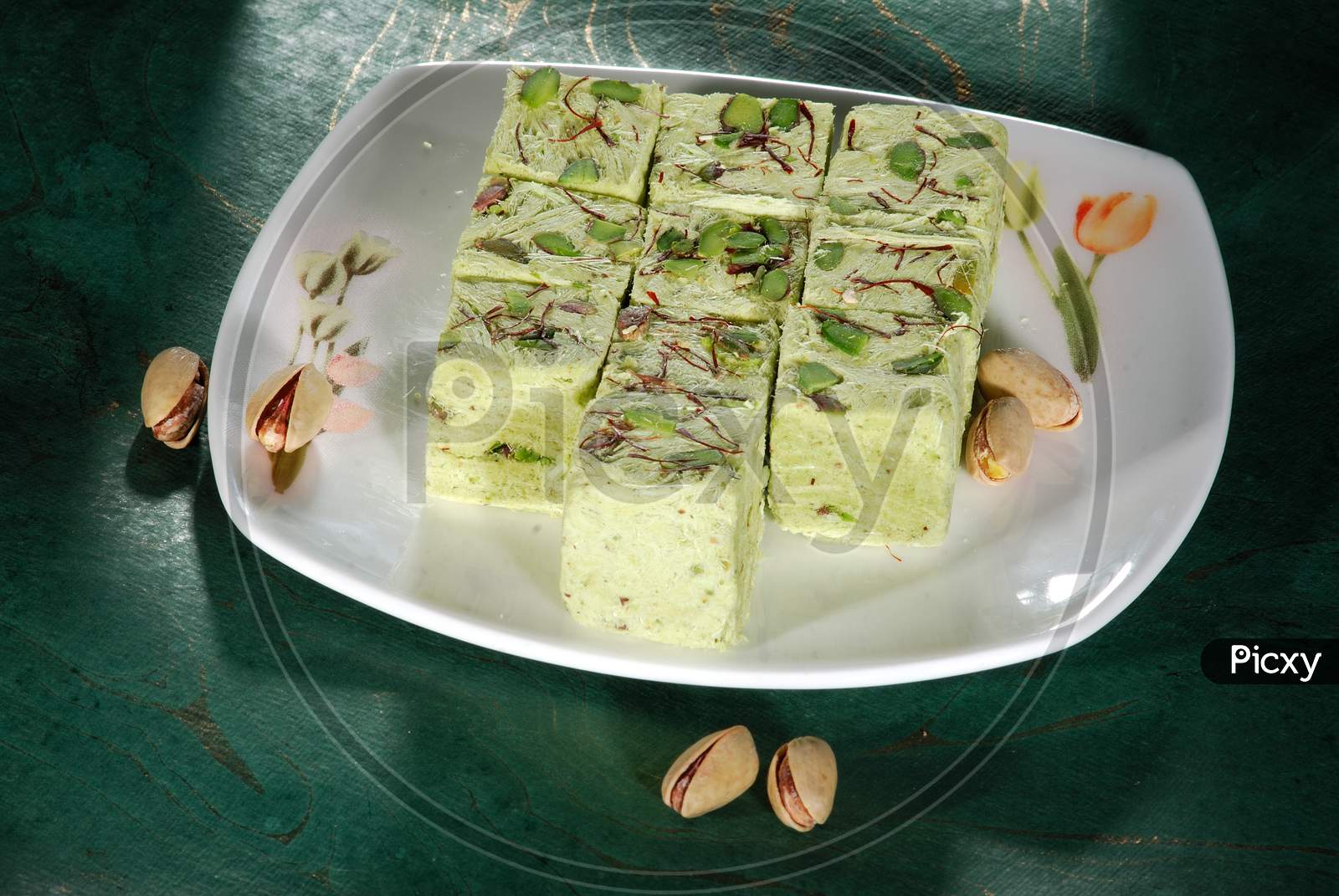 Indian Sweet Soan Papdi , Served in a Plate