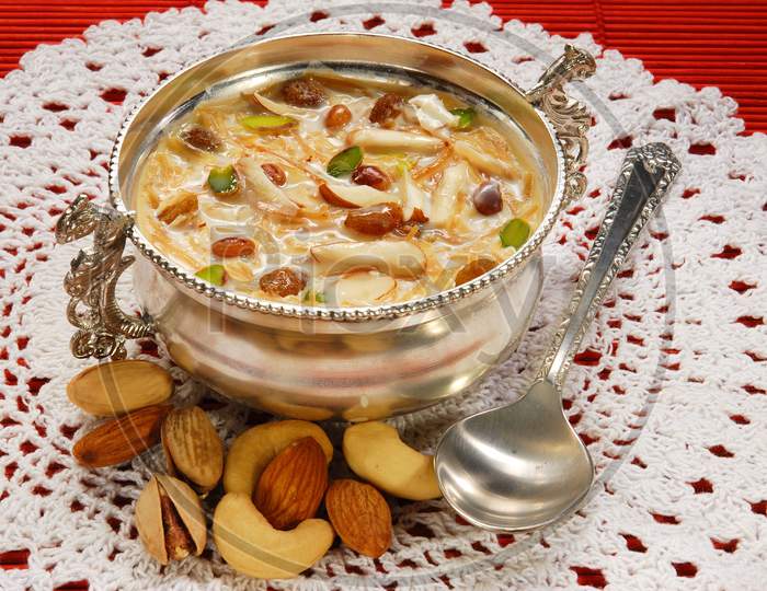 Badam Kheer Or Semiya Payasam Sweet  An Indian Sweet Savory In a Bowl