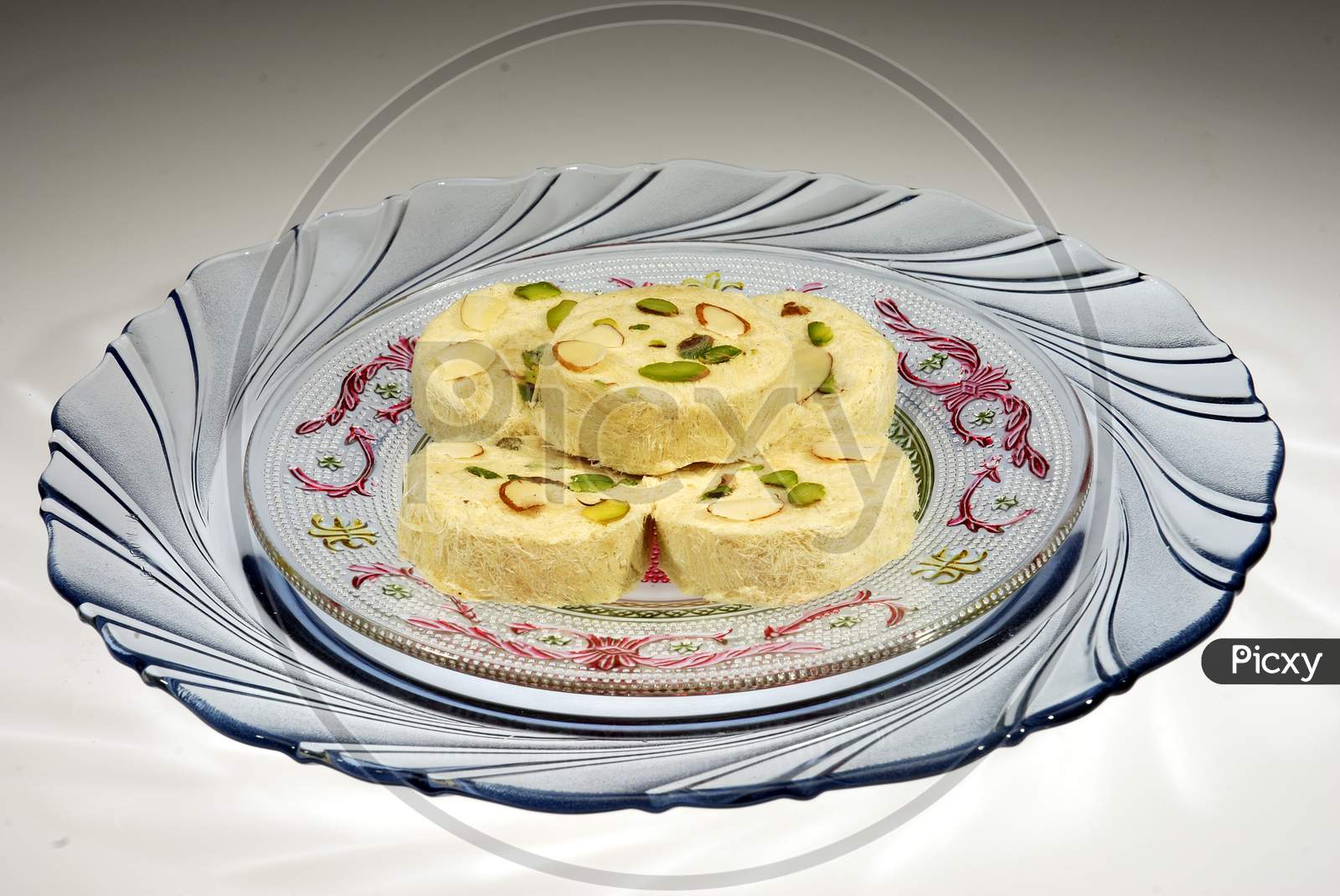 Indian Sweet Soan Papdi Served In a Plate