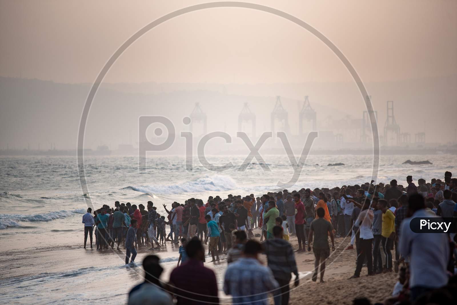 Crowd Watcing Naval Demonstrations During Indian Navy Day Celebrations At Visakhapatnam December 4 2019