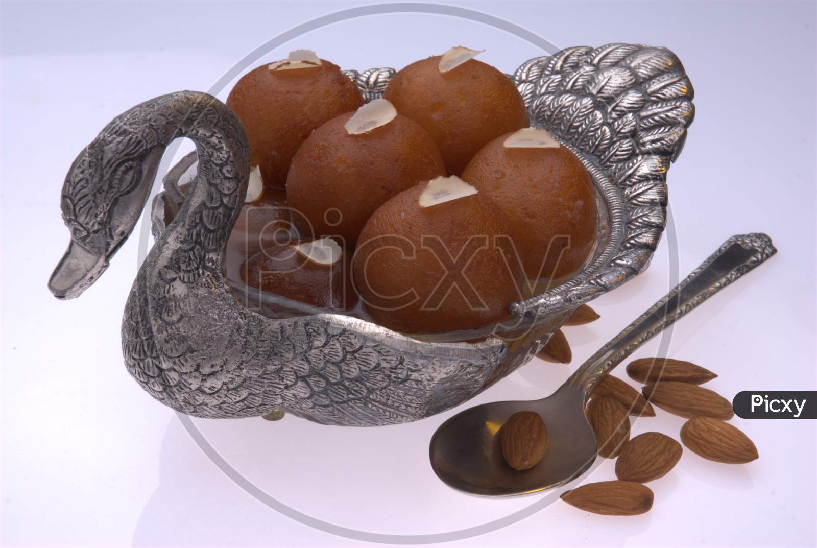 Gulab Jamun, Indian Sweet Savory Served in a Bowl