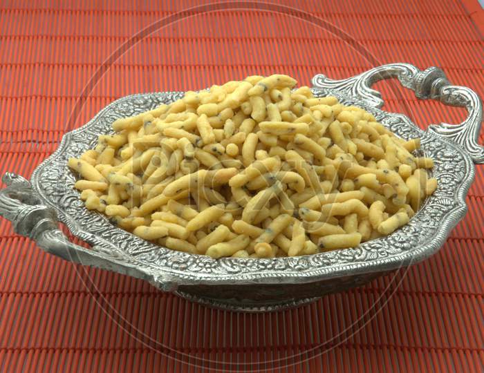 Indian Snacks Sev Served in a Plate