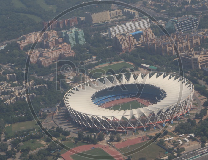 Aerial View of Jawaharlal Nehru Stadium, Delhi