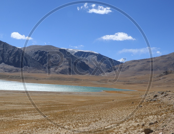 Landscapes of Leh - Snow Capped Mountains & Lake/Blue waters