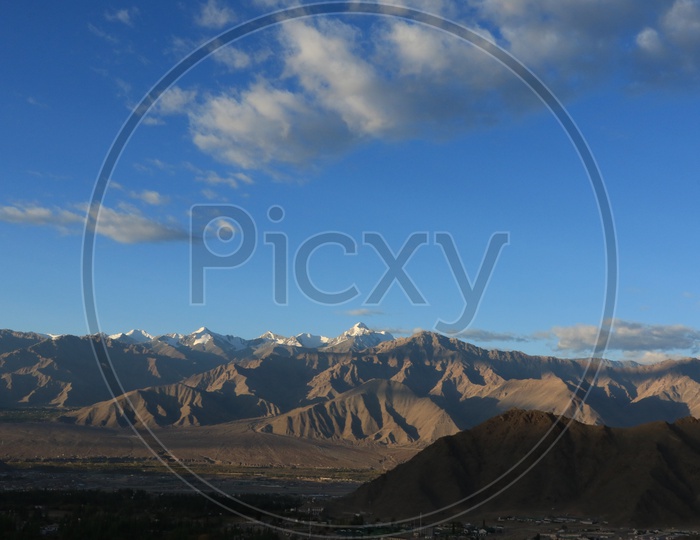 Beautiful Landscape of Snow Capped Mountains of Leh