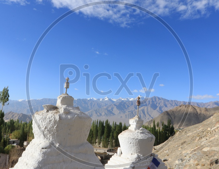 Mountains view from Thiksey monastery