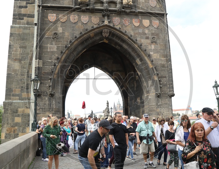 Tourists on the Streets Of Prague