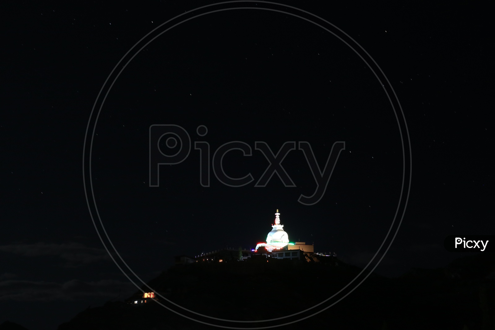 Night View of Shanti Stupa, Leh