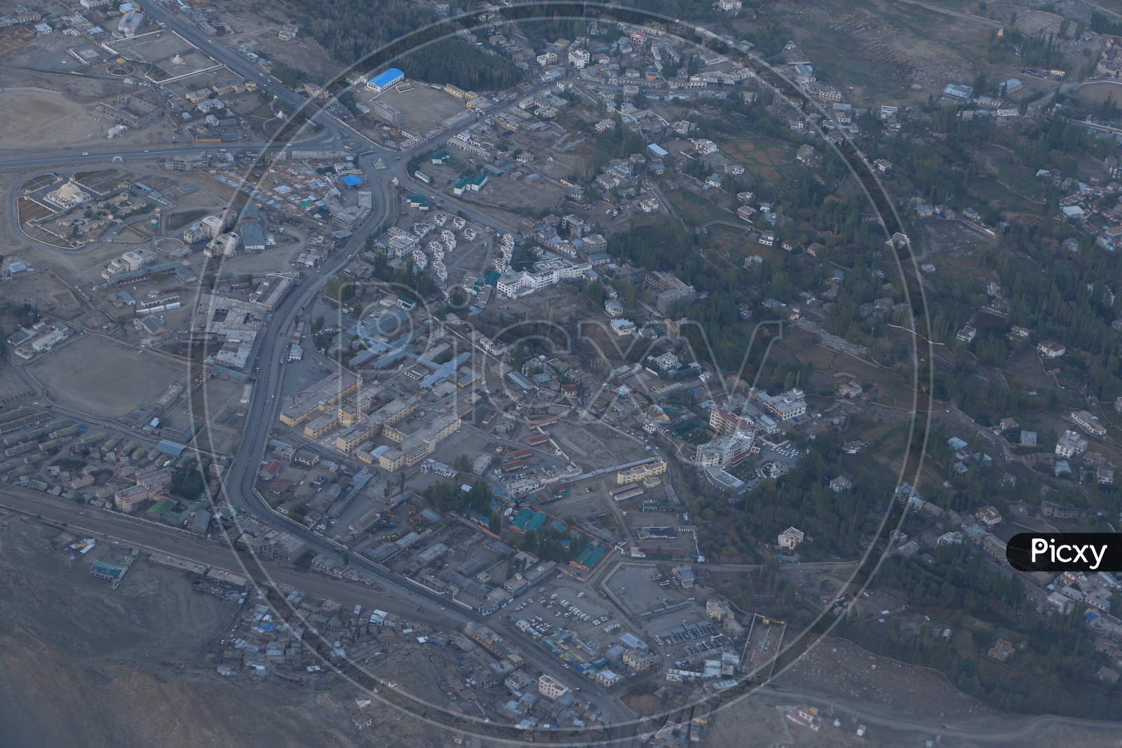 Aerial view of Leh