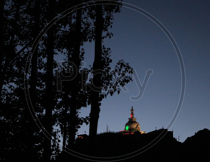 Night view of Temple in Leh
