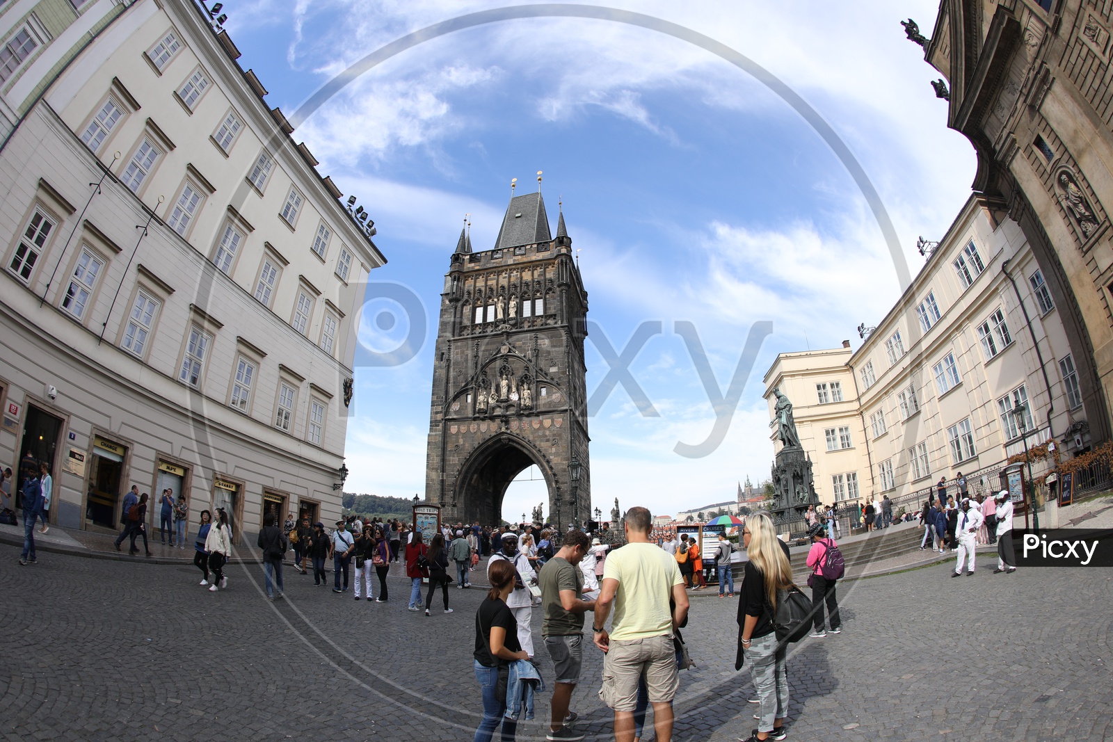 Tourists on the streets of prague