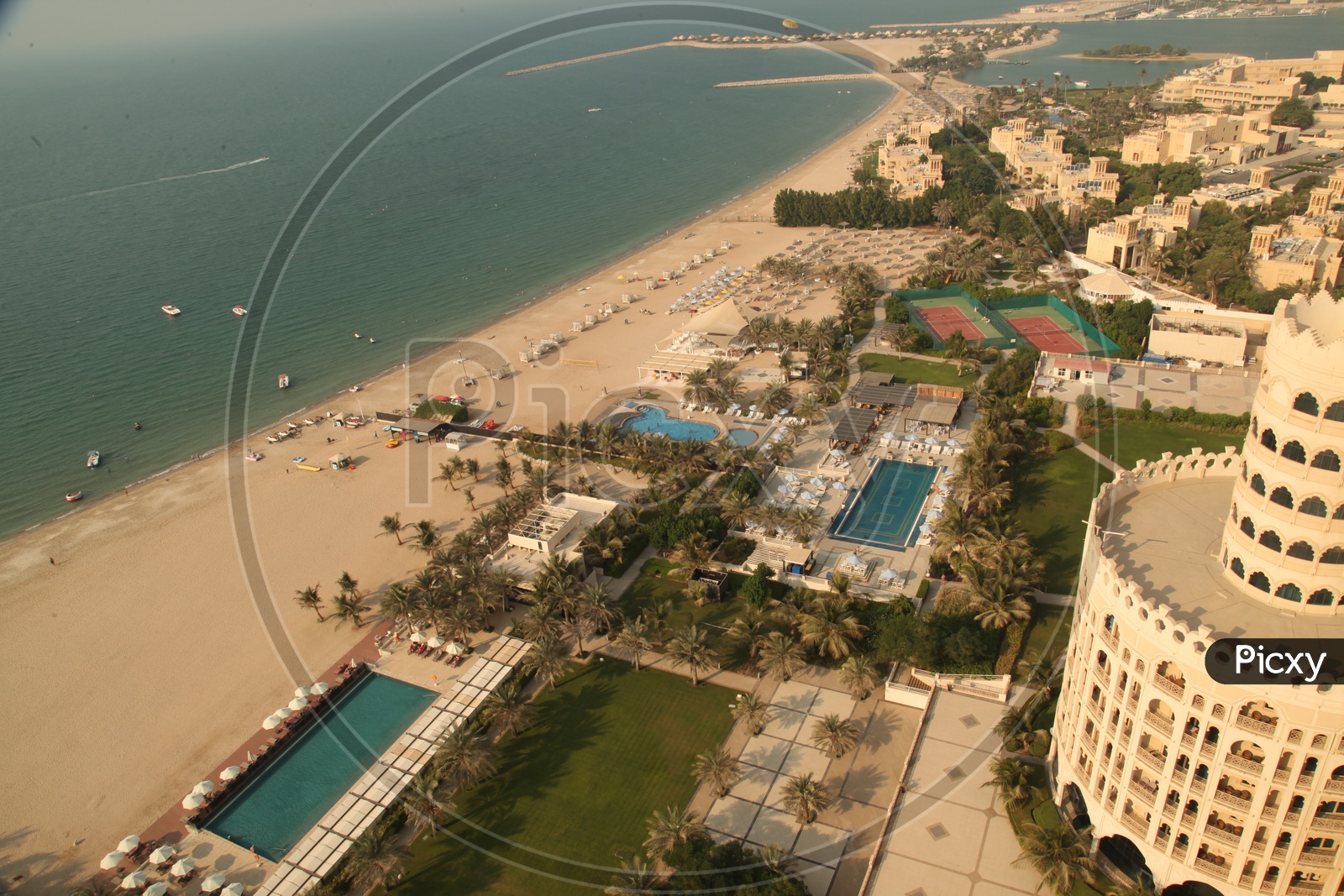 Top view of Dubai Beach