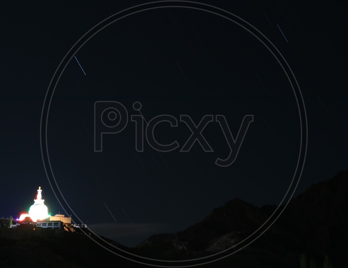 Night View of Shanti Stupa, Leh