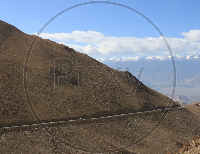 Ghat Roads With Curves In Leh
