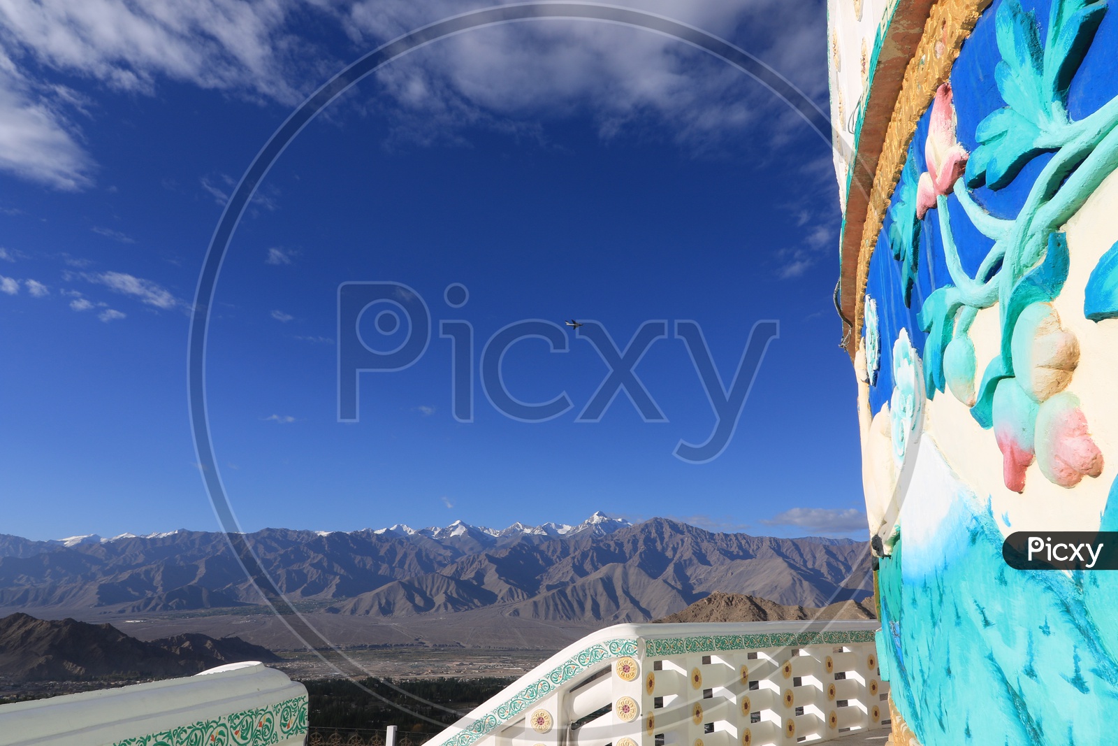 View of the mountains from Shanti stupa, Leh
