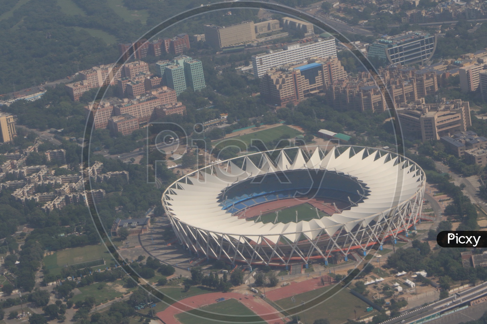 Aerial View of Jawaharlal Nehru Stadium, Delhi