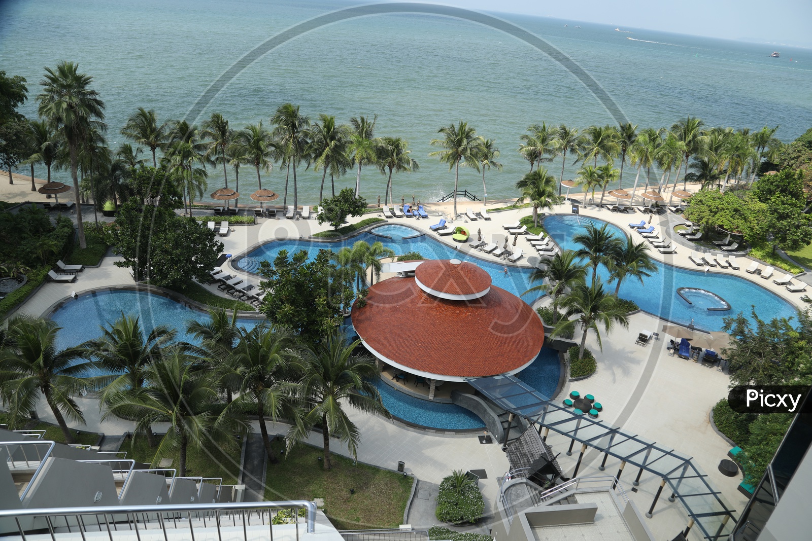 A Resort with Swimming Pool on a Beach