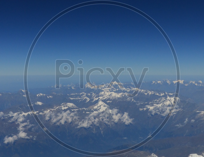 Beautiful mountains of leh captured from flight window