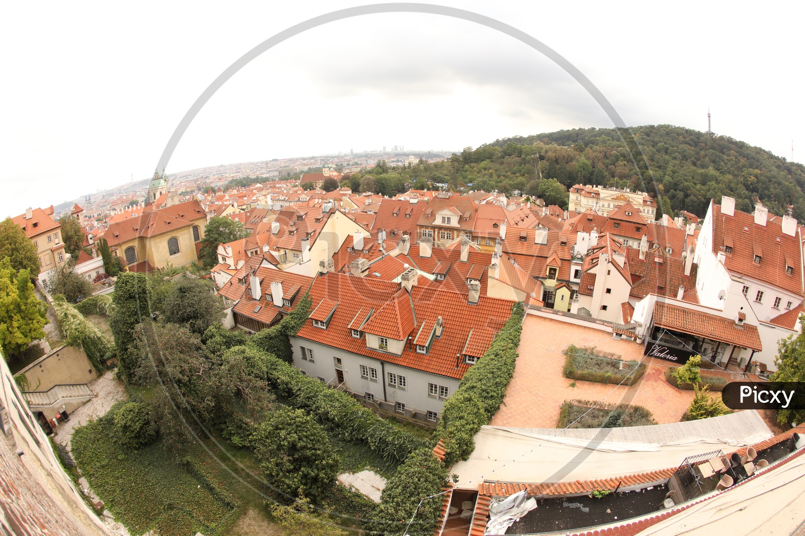 Aerial View Of  Houses In Prague