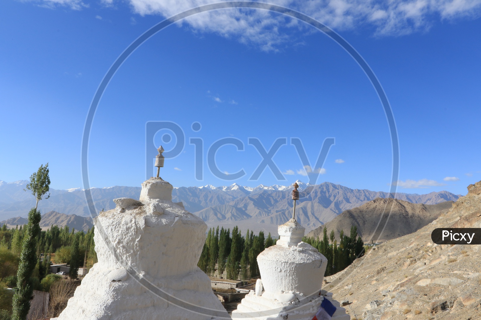 Mountains view from Thiksey monastery