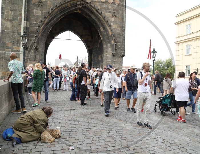 Tourists on the Streets Of Prague