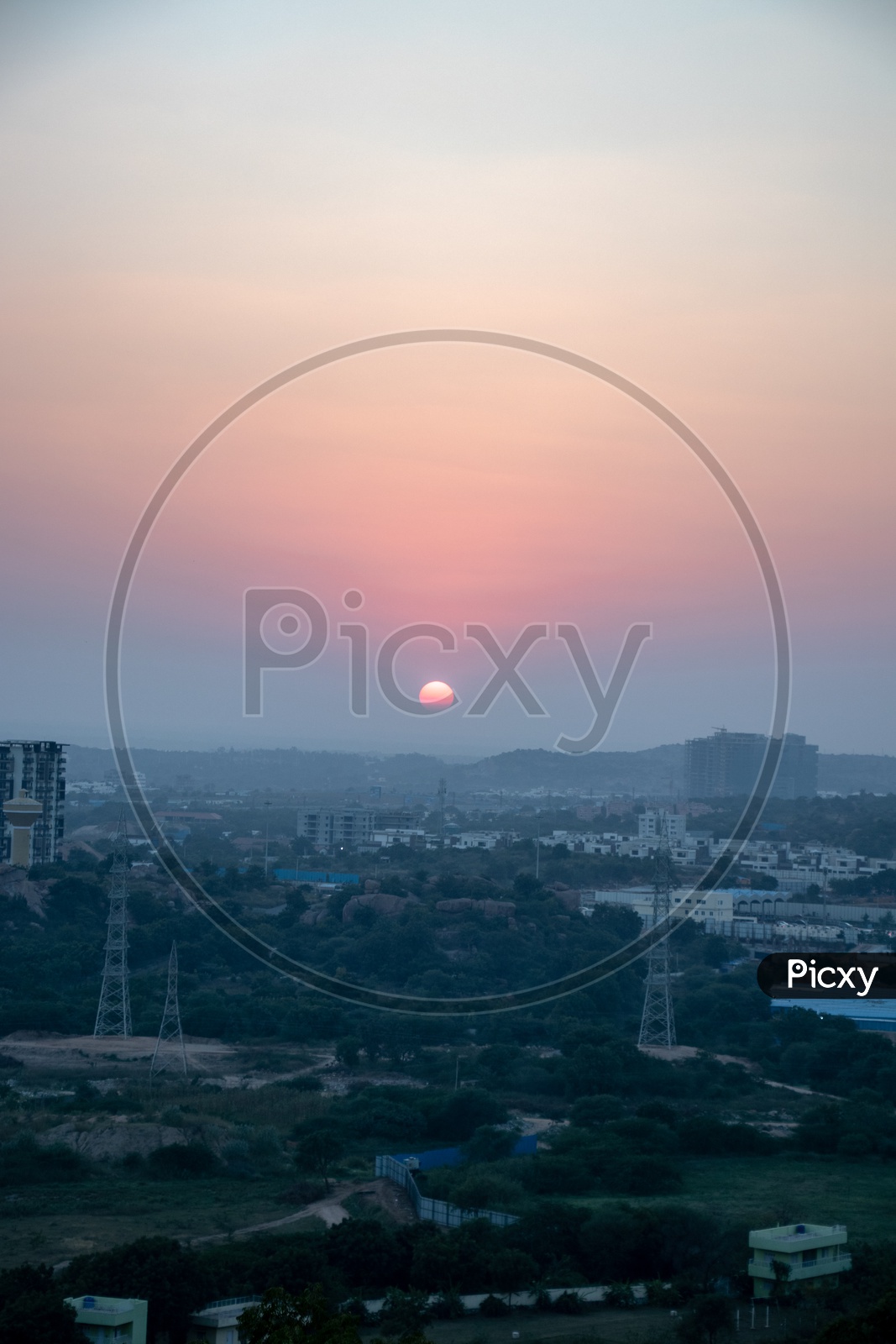 Sunset Over City Scape