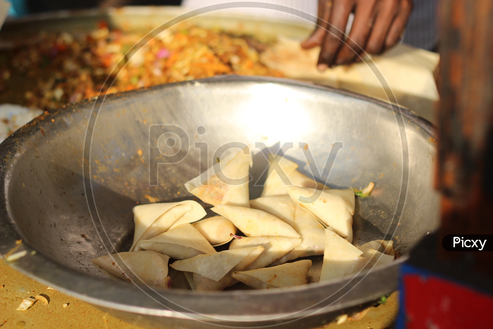Indian Famous Street Food Samosa Preparing By a Vendor
