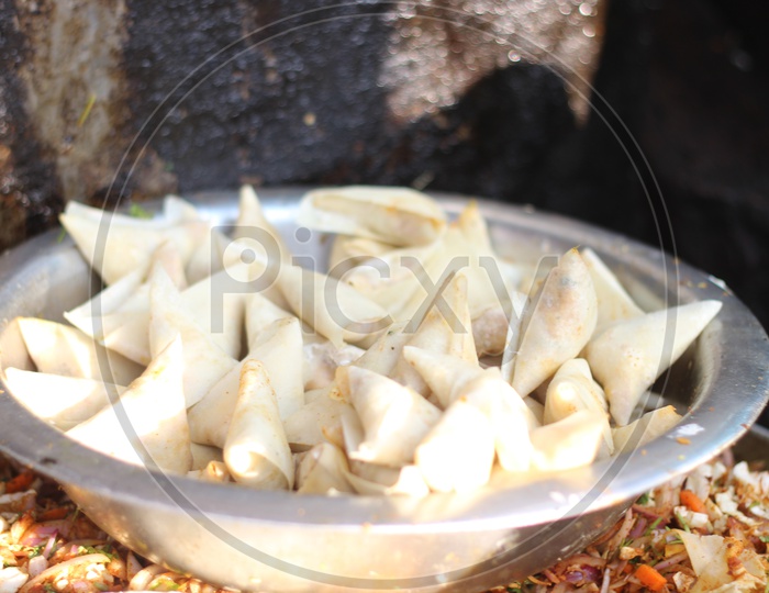 Indian Famous Street Food Samosa Preparing By a Vendor