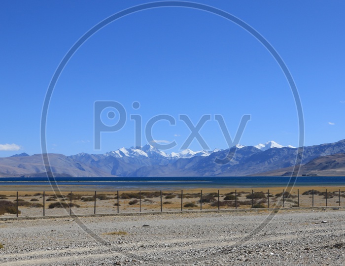 Landscapes of Leh - Snow Capped Mountains & Lake/Blue waters