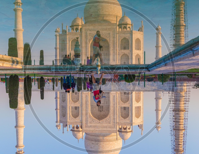 Beautiful Taj Mahal in reflection