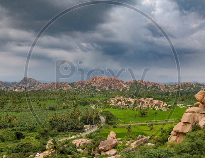 Landscape of Beautiful view of Hampi Nature