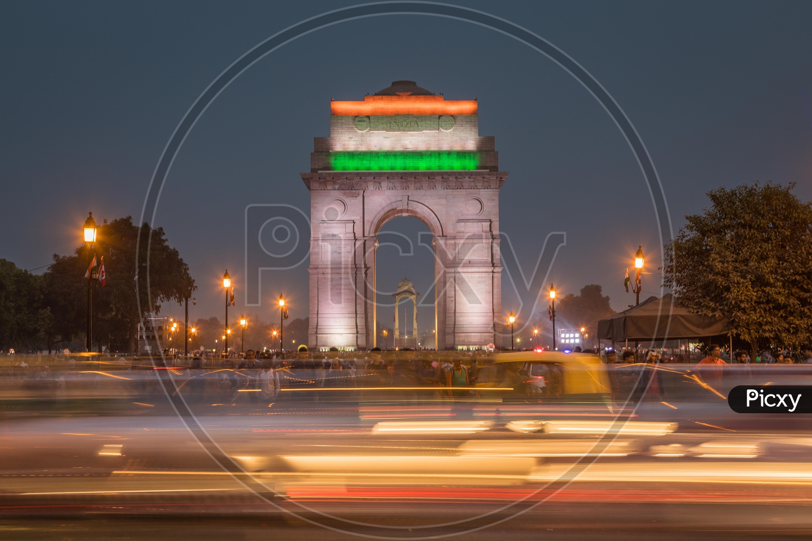 India Gate in the night