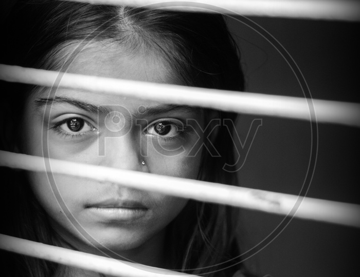 Intense looks of Indian Girl child