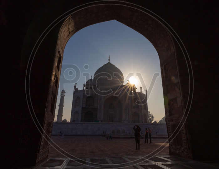Taj Mahal view through an Arch